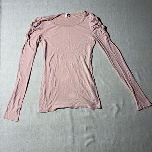 Free People Cotton Puff Shoulder Blush Long Sleeve Top